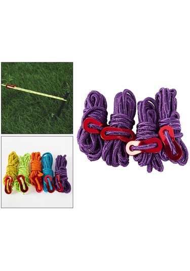 Suntek 4 Adet 6.65ft Gezi Yansıtıcı Naylon Kordon Çadır Mor