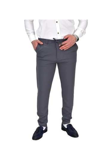 Erkek Beli Lastikli Jogger Pantolon Regular Fit Bgl-st04328 K.Gri