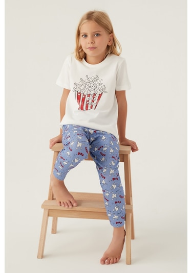 Rolypoly Pop Crow Krem Kız Çocuk Pijama Takımı 5274-42966 Krem