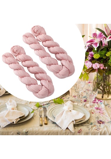 Homyl 2x Şifon Masa Örtüsü Parti Malzemeleri Düğün Gelin Duşu Pembe