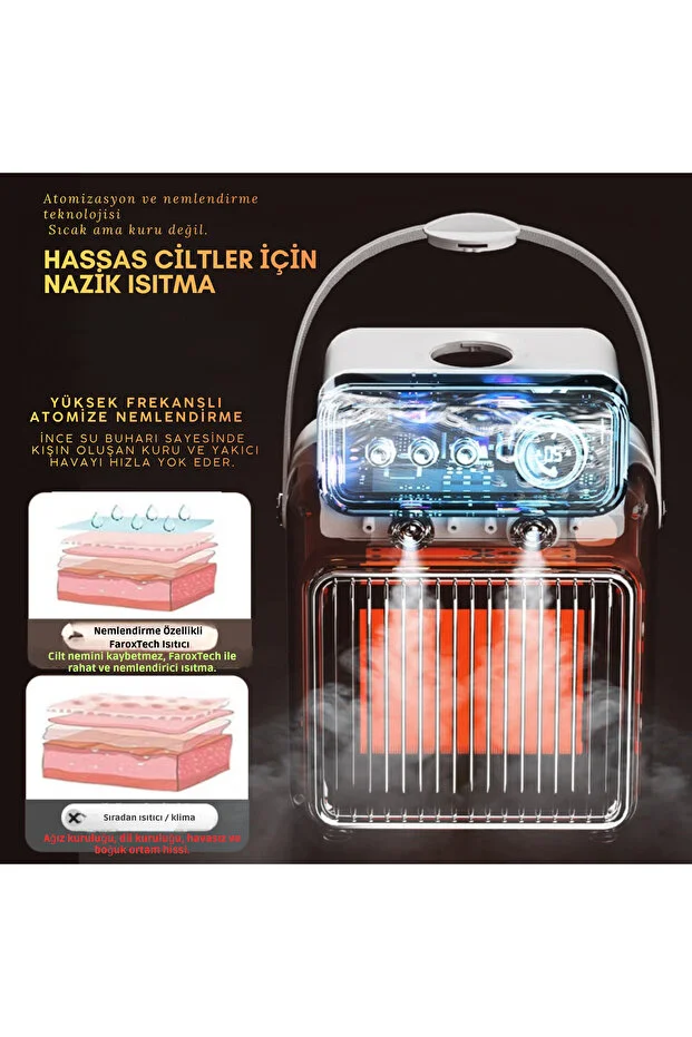 Akıllı Nemlendirme Isıtıcısı Ortamı Kurutmadan Sıcaklık Sağlar - Hassas Ciltler - Ultra Sessiz