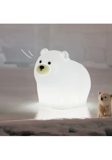 Sevimli Ayıcık Gece Lambası Dokunmatik Sensörlü Renkli Çocuklar Için Usb Şarjlı İthal Ürün Çok Renkli