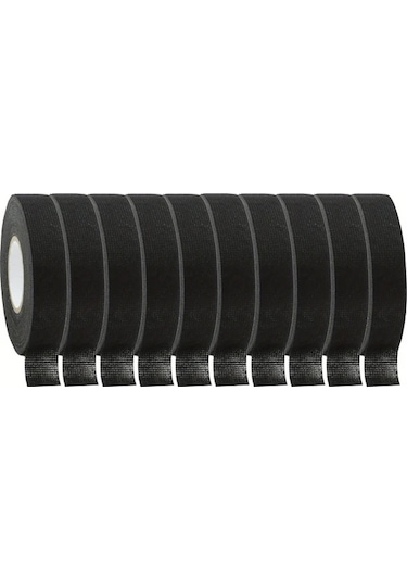 Honeybeeshop 10 Rulo 19mm X 10m Siyah Kimyasal Fiber Kordon Bantı Yüksek Sıcaklık Dayanıklı Otomotiv Elektrik Sarma Koruma İzolasyon