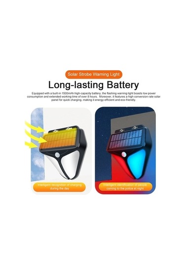 Funtree 129db Güneş Enerjili Alarmlı Strobe, Kızılötesi Harekete Duvara Monte Siyah Siyah