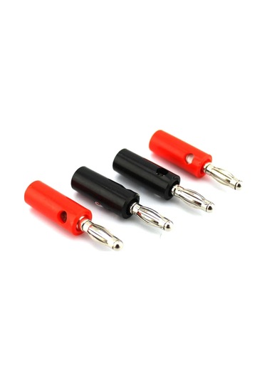Ses Hoparlör Vidası Muz Altın Plaka Fişleri Konektörler 4mm Siyah Kırmızı Renk: 5 Siyah