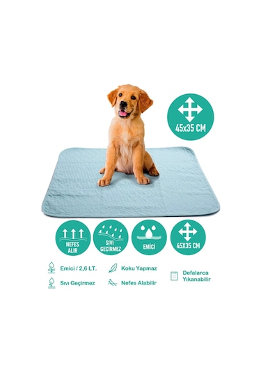 Abso Yıkanabilir Emici Tuvalet Eğitim Köpek Pedi 45 x 35 CM