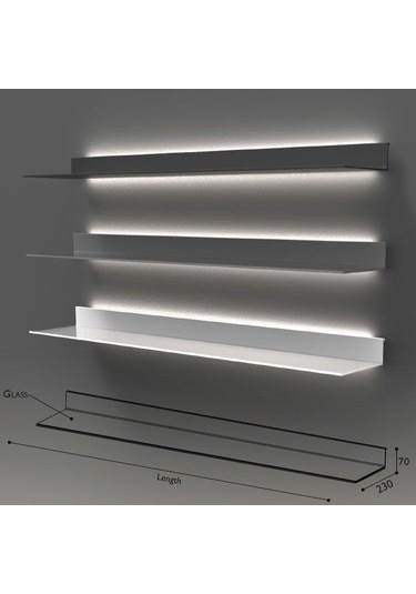 Arka Aydınlatmalı Raf Çok Renkli