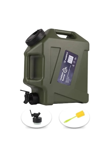 Madfox Galon Air Pe Musluklu Su Bidonu 19 Litre Haki