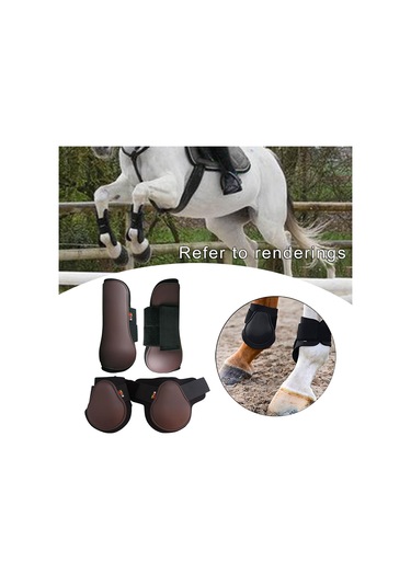 Suntek At Tendonu Fetlock Çizme Seti Zıplayan Bacak Koruma Kahverengi