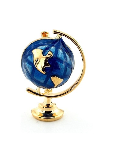 Solfera Yer Küre Dünya Gezegen Mavi Atlas Harita Yaka İğnesi Broş Rz188