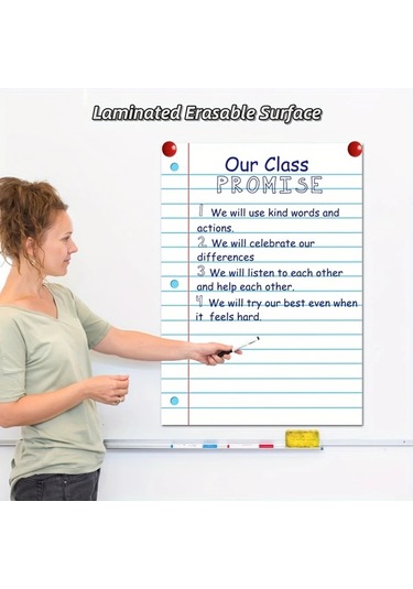 Xuweiwei Izgara Desenli 2 Büyük Yaz-sil Tahta Seti Kolay Temizlenir Ofis Okul