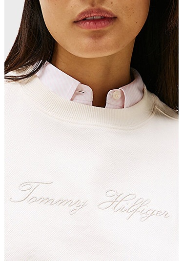 Tommy Hilfiger Bayan Sweat Ww0ww47159 Ya8 Beyaz Beyaz
