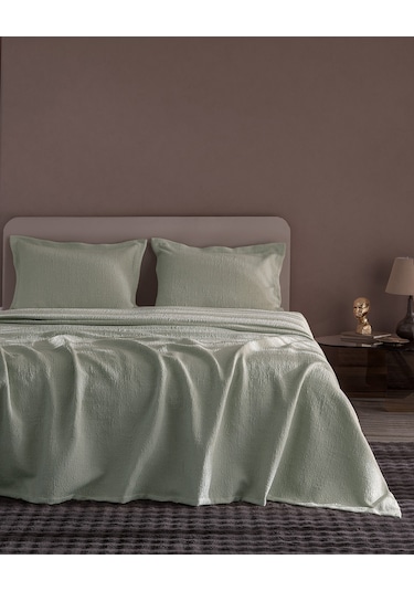 Madame Coco Labenne Çift Kişilik Yatak Örtüsü - Mint Yeşili 8684427228814 Yeşil