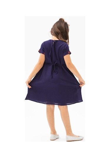 Melek Şile Bezi Çocuk Elbise Mor Mor