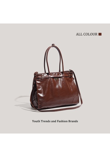 Charhp&kejnt Büyük Kapasiteli Tote Koltuk Altı Çantası Şık Tek Omuz Çantası İşe Gidip Gelme Çantası Kahverengi