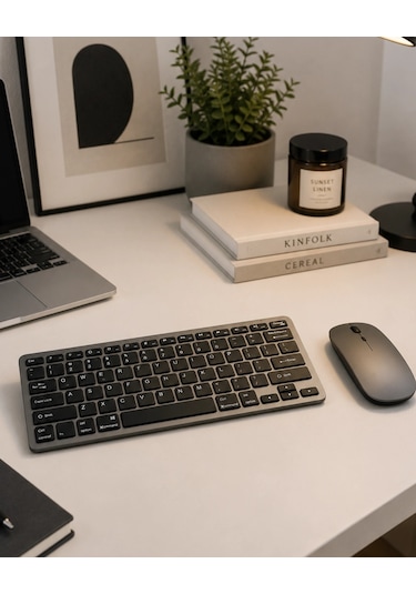 Sessiz Kullanım Sunan Bluetooth Klavye Mouse Seti Çoklu Cihaz Uyumlu