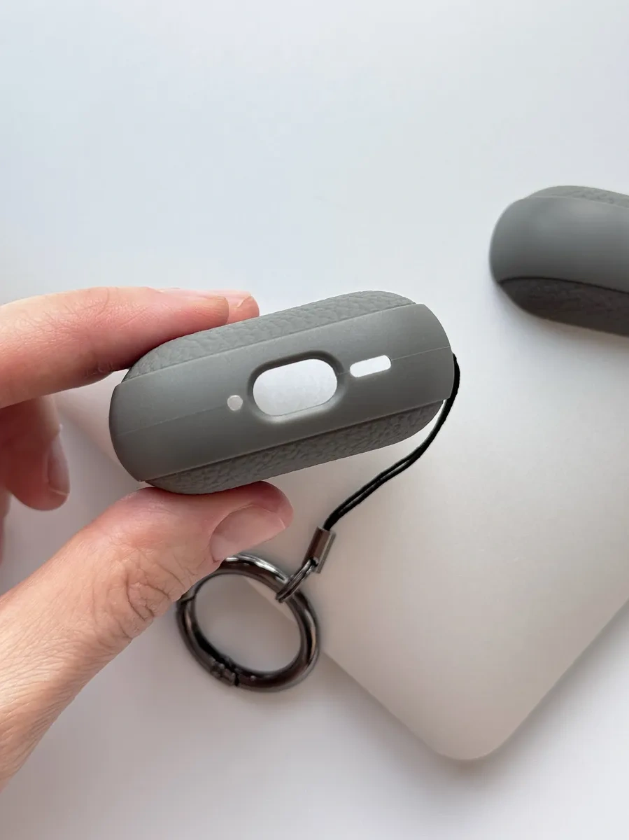 Life Tech. Airpods 4 İçin Koruyucu Kılıf, Karabinalı Kılıf 396521368 Gri