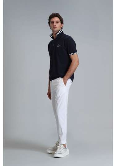 Lufian Tom Smart Erkek Chino Pantolon Slim Fit Beyaz Beyaz 111190313100500 Beyaz
