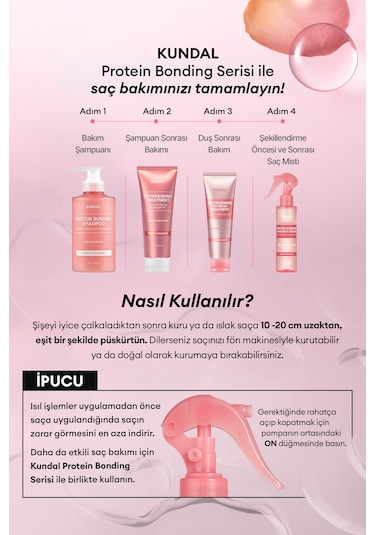Yoğun Onarıcı Ve Isı Koruyucu Mist Serum Kundal Protein Bonding Hair Mist Serum 150ml Violet Muguet