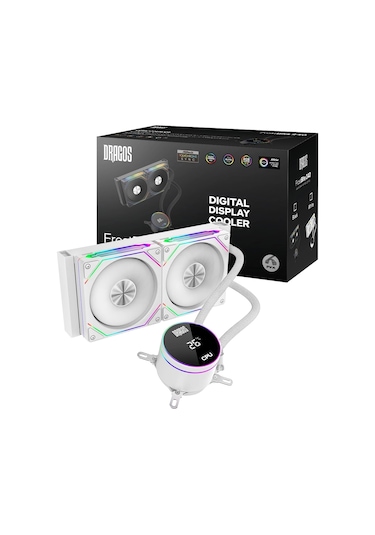 Dragos Frostbite 240 White Argb Digital 240mm Intel-amd Uyumlu Sıvı Soğutucu Beyaz