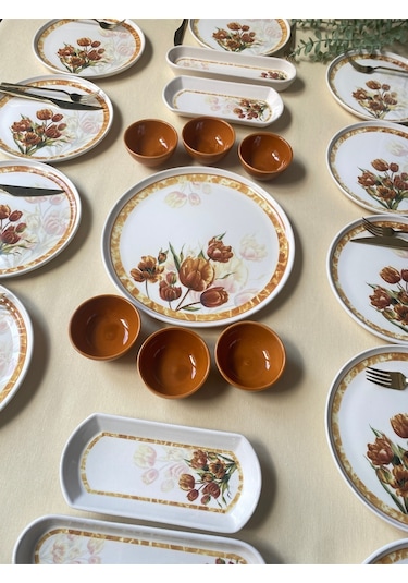 Vintage Model 12 Kişilik 23 Parça Kahvaltı Takımı Vintage