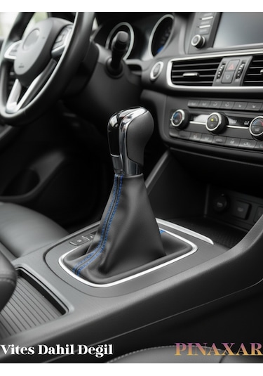 Skoda Yeti Siyah Deri Prime Tasarım Mavi Spor Dikiş Vites Körüğü
