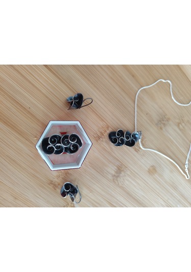 Oksitli Gümüş Sarmarlı Set Gümüş