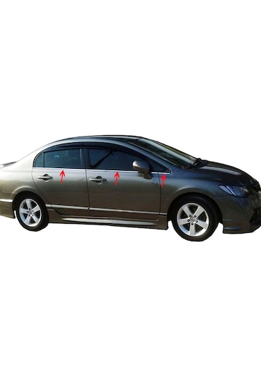 Honda Civic Krom Cam Çıtası 6 Prç 2006-2011 Arası P.çelik