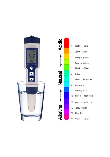 Kosona Su Kalitesi Analizi Cihazı: Ph, Tds, Ec, Tuzluluk Ve Sıcaklık Ölçer - Ip67 Su Geçirmez, Geri Aydınlatmalı Ekran