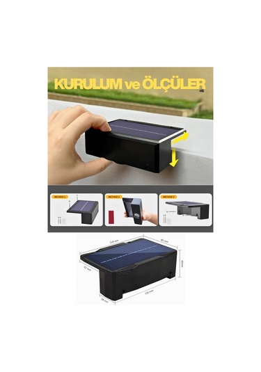 Yeni Model Solar Güneş Enerjili Bahçe Aydınlatması Duvar Lambası Merdiven Veranda Dekorasyon Aplik