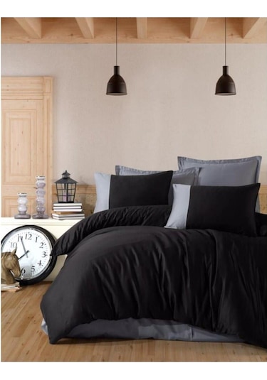 Clasy Tek Kişilik Ranforce Nevresim Takımı Pure V1 Siyah