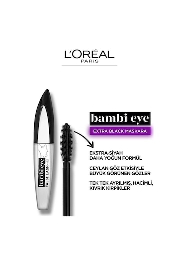 L'Oreal Paris Bambi Eye Extra Black Ceylan Göz Etkili Maskara Siyah