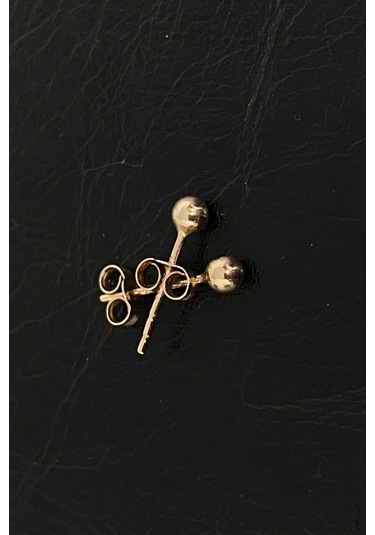 Zümrüt Sarraf 14 Ayar Altın Rose Renk Top Kadın Küpe