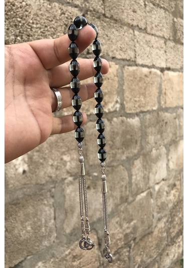 Sürmeli Model Siyah Tonda Toz Kehribar Zaza Tesbih