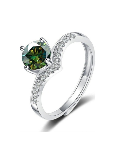 Yeşil Bague Ringen Köpüklü Gerçek Mozanit Düğün Kadınlar Için Yeniden Boyutlandırılabilir Y Kaliteli 100% 925 Gümüş Yüzük 56536457
