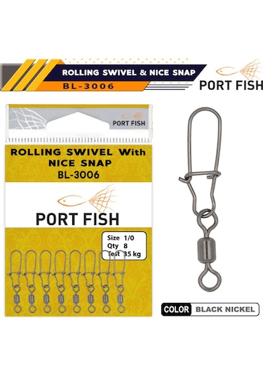 Portfish Bilyalı Kilitli Klips