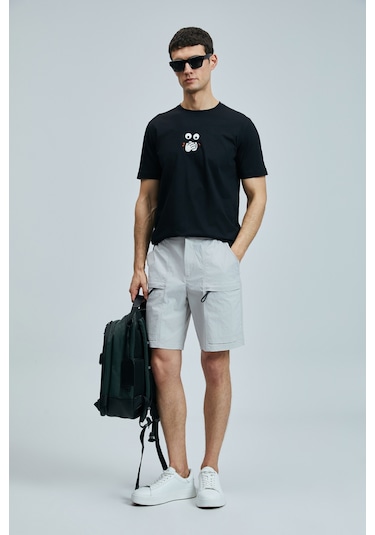 Lufian Zany Modern Grafik T- Shirt Siyah Siyah 111020255100100 Siyah