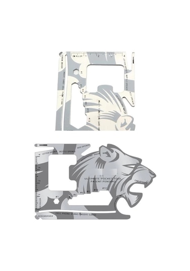 Buffer 18 Fonksiyonlu Cüzdan İçi Aslan Tasarımlı Kart Acil Durum Kiti