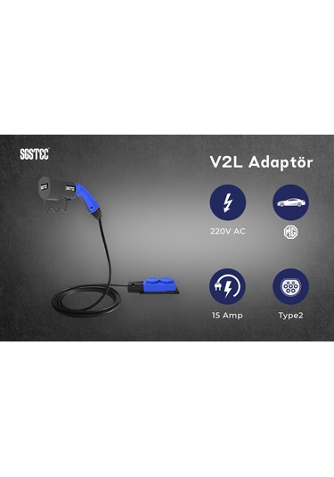 Sgstec Mg 3 M Kablolu 2'li V2L Uzatma Priz Adaptör 3.5 KW