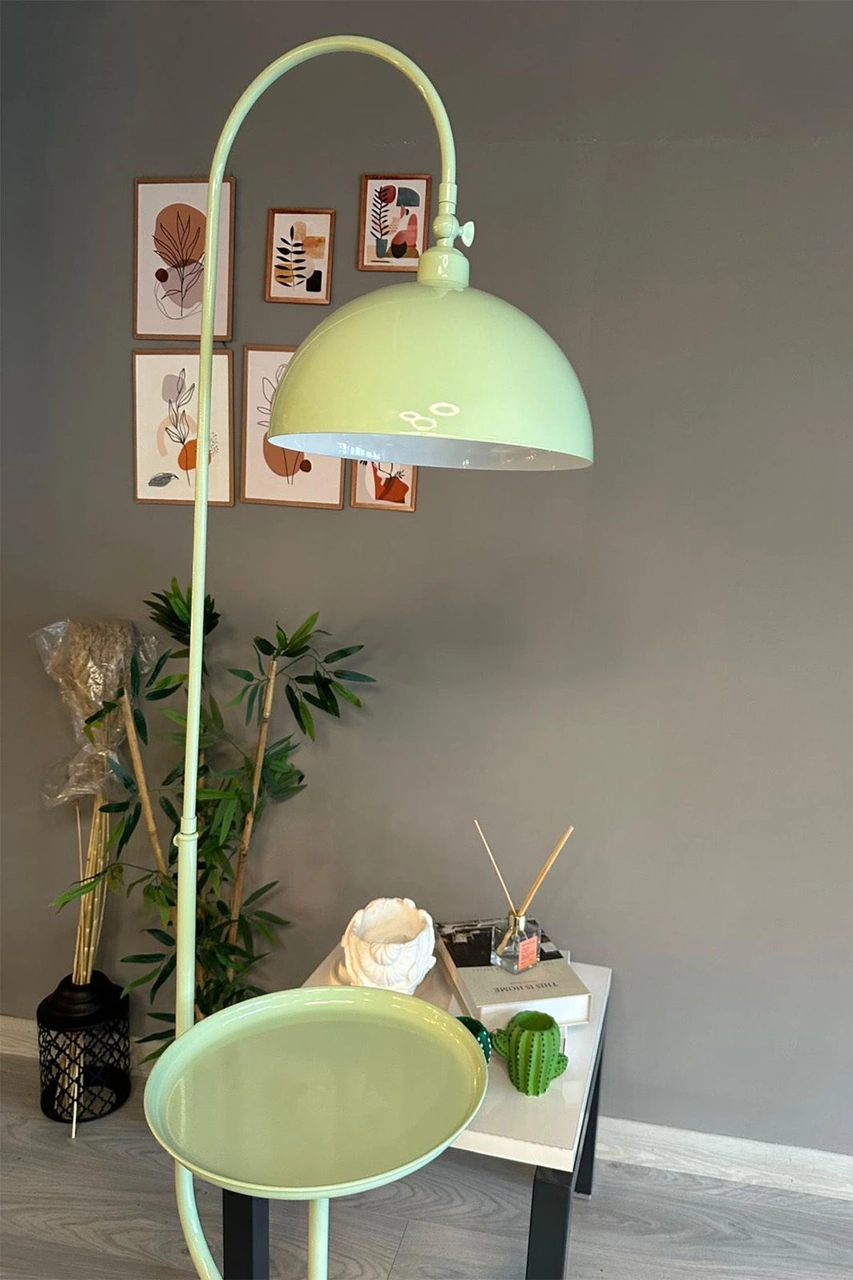 Mint Lambader Hareketli Başlık Sehpalı Modern Dekoratif Metal Oturma Odası Çalışma Odası Su Yeşili