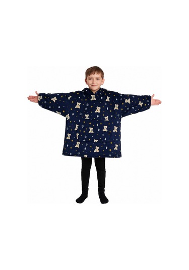 Çocuk Giyilebilir Battaniye Wellsoft Unisex Oversize Lacivert