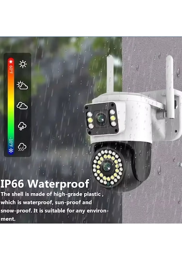 Wifi Güvenlik Kamerası 1080p Çift Kamera Hareket Algılama Alarm