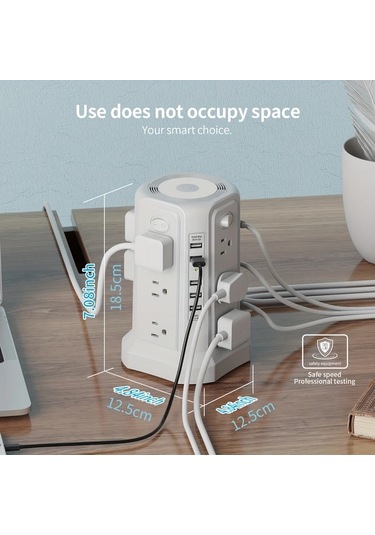 Xuweiwei Passus Power Tower 12 Ac Cikisli 5 Usb Portlu Gece Lambali Surge Protector Zh Black Night Light 11811 Inch