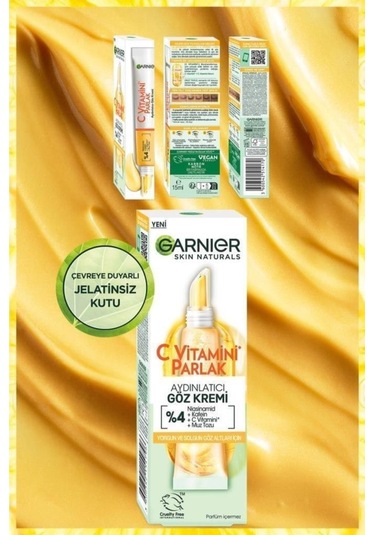 Garnier C Vitamini Parlak Aydınlatıcı Göz Kremi 15 ML + Süper Aydınlatıcı Serum 30 ML