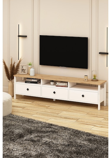 Remy Tv Ünitesi 180 Alt Modül Sepet - Beyaz Sepet - Beyaz