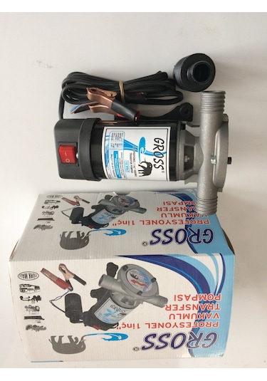 Gross 12 Volt Yağ Mazot Sivi Aktarma Pompasi 1 Inç Yerli 32 Mm