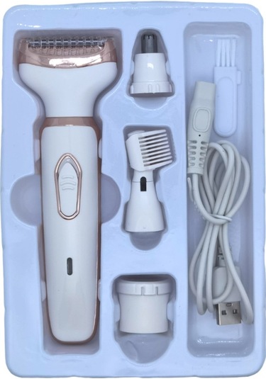 Moveevo 4'ü 1 Arada Kadın Tıraş Makinesi 4'ü 1 Arada Elektrikli Tüy Dökücü Usb Şarjlı 3028 Beyaz