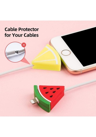 Üniversal Şarj Ve Kulaklık Kablosu Koruyucuları Sevimli Karakterler -karpuz İthalatçı Garantili 4 Ay