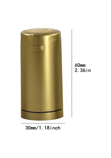 Suntek 100x Şarap Şişesi Isı Büzüşmeli Kapaklar 30mm Conta Altın