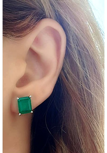 Skydiamond Red Creative Rubies 925 Ayar Gümüş Kare Küpe N11.87933